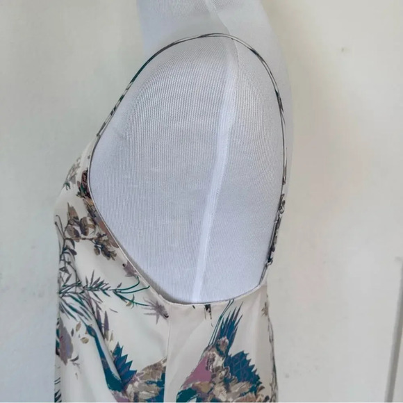 Honey Punch Spring Cream Floral High Low Dress with side Pockets - Picture 9 of 11